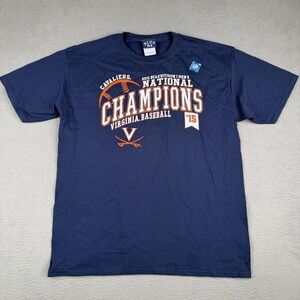 Virginia Cavaliers Shirt Boys XL Blue NCAA Baseball 2015 Champions Blue 84